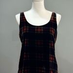 J.Crew Black  Plaid Velour Tank Size 2 NWT Photo 0