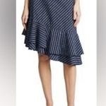Joie  Yenee Navy Blue and White Stripe Asymmetrical Ruffle Skirt size 4 Photo 1