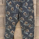 Sundance Floral Ankle Cropped Pants Dark Grey White Size 4 Gray Photo 0