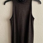 One Clothing Metallic Gold Mock Neck Swing Tank S Photo 4