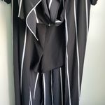 Iris  Off Shoulder Open Romper Maxi Dress Long Sleeve Womens 3X Black Striped Photo 3