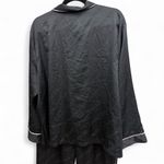 Victoria's Secret Victoria Secret black satin pajama set with cuffs pink piping size XXL Photo 2