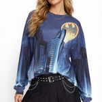 Dolls Kill  x DC Batman Symbol Gotham City Comic  Long Sleeve Shirt ~Small💛 Photo 0