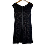 INC International Concepts Black Lace Overlay Fit & Flare Cap Sleeve Dress Sz 10 Photo 1