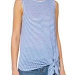 Banana Republic Sleeveless Assymetrical Front Tie Striped Linen Top Photo 0