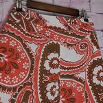 Talbots CUVED HEM FLOWY PAISLEY FLORAL ORANGE BROWN A LINE SKIRT 12 PETITE Photo 8