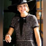 ZARA Short Sleeve Multicolored Knit Tiered Fringe trim Sweater Dress sz Small Photo 3