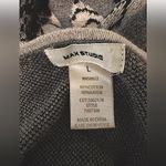 Max Studio  grey  knit Cotton Rayon blend  floral motif sweater dress L Photo 11