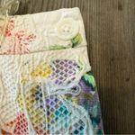 Elevenses Anthropologie White High Waist Shorts with Floral Print and Lace Photo 1