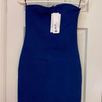ZARA blue Denim Strapless Bodycon Mini Dress Photo 1
