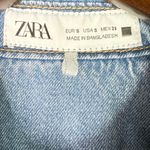 ZARA  Denim Snap Button Down Collard Western Style Long Sleeve Denim Shirt S Blue Photo 6