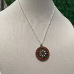 Sterling Silver Autumn Orange & White Necklace Photo 3