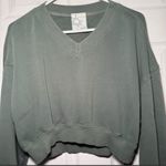 Aerie Offline by Woman’s Small Cropped Green V-Neck Sweatshirt Photo 2