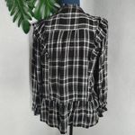 Westport  Black  White Plaid Flowy Ruffle Top Photo 3