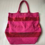 Victoria's Secret  Fuchsia and Sequin Tote pink beach bag Photo 0