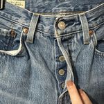 Levi's  501 Premium Denim Jeans Women's Size 24 Button Fly Distressed Medium Wash Photo 2