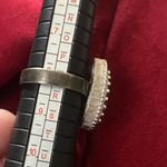 Vintage Oversized Marquise Rhinestone Statement Ring Silver Tone Size 8 Gray Photo 9