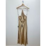 Lulus  Sleek and Sweet Champagne Satin Cutout Backless Slip Midi Dress XL NWT Photo 5
