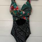 Swimsuits for All Women’s 16 Floral Cutout One Piece Swim New Photo 0