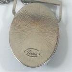 Lia Sophia  Navy Blue Large Cabochon Pendant Necklace in Silver New with Tags 39" Photo 4