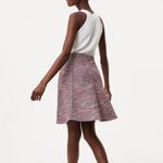 Loft Skirt Size Small Burgundy Shimmer Textured Tweed A-Line Flared High Rise Photo 5