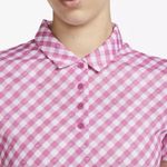 Nike  Dri-FIT Victory Short-Sleeve Gingham Pink Polo Shirt Photo 1