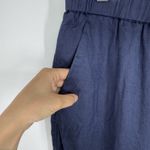 Quince  Womens Linen Pull On Pants Size L Navy Coastal Resortwear Beachy Photo 2