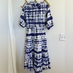 Mango  MNG Blue Tie Dye Open Back Puff Sleeve Cotton Maxi Dress 8 Photo 10