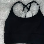 Lululemon  Energy Bra Long Line Texture in Black size 6 Ribbed Sports Bra Photo 0