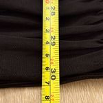 Forever 21  Black Ruched Mesh Mini Dress, Hook Front, Long Puff Sleeves Medium Photo 6