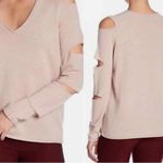 Skull Cashmere  Tyrone Dusty Pink Cut Out V-Neck Sweater Sz Small Photo 7