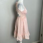 Ecowish  Crochet/Ruffle Mini Dress Pink Size Small NWT Photo 2