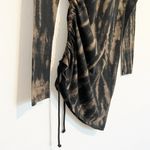 Pam & Gela  Ruched Long Sleeve Dress in‎ Black Alternative Goth Edgy Grunge Small Photo 4