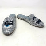 Chiara Ferragni Flirting Silver Glitter Beaded Flat Mules Size 36 / US 6 Photo 2