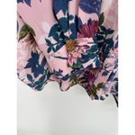 cupio Purple Floral Long Sleeve V-Neck Caged Back Top Women's Size X-Large XL Photo 2