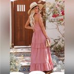 VICI NEW‎  SUNSHOWER COTTON TIERED MAXI DRESS - DUSTY ROSE XL 499 Photo 1