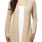 Leo & Nicole Women's 
Open Front Long Pointelle Cardigan! Photo 0