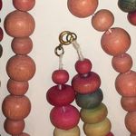 2 Wooden Beaded Vintage Boho Necklaces Light Pink & Multicolor Photo 1