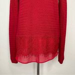 Lucky Brand  Red Lace Trim Knit Sweater Photo 3