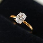Solitarie Engagement Ring, Promised Ring, Cubic Zirconia Ring Gold Photo 0