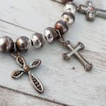 Religious Cross Charm Stretch Bracelet Photo 2
