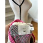 Luna Ivy Pink & White Strawberry Knit Sweater Vest Preppy Whimsical Cottage Size L Photo 4