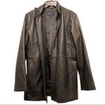 Burberry London Black Leather Bomber with Fur Hood Photo 4