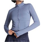 PINK - Victoria's Secret Pink‎ Victoria's Secret Active Full Zip Jacket Women's XXL Blue Athleisure Yoga Photo 0