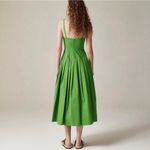 J.Crew Pleated Drop-Waist Dress Crinkle Cotton Blend Green Photo 5