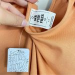 Free People ‎ Taupe Orange Puff Sleeve Tie Back Slim Top NWT Size Large Photo 2