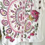 ZARA  Peacock Embroidered Button Up Shirt Dress Tunic Photo 3