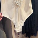 Topshop  Cream Lace Detail Bodysuit Photo 3