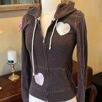 PINK - Victoria's Secret PINK Victoria Secret Brown Zip Knit Hoodie Photo 1
