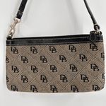 Dooney & Bourke DB Monogram Y2K Black Tan Mini Purse Small Leather Canvas Photo 3